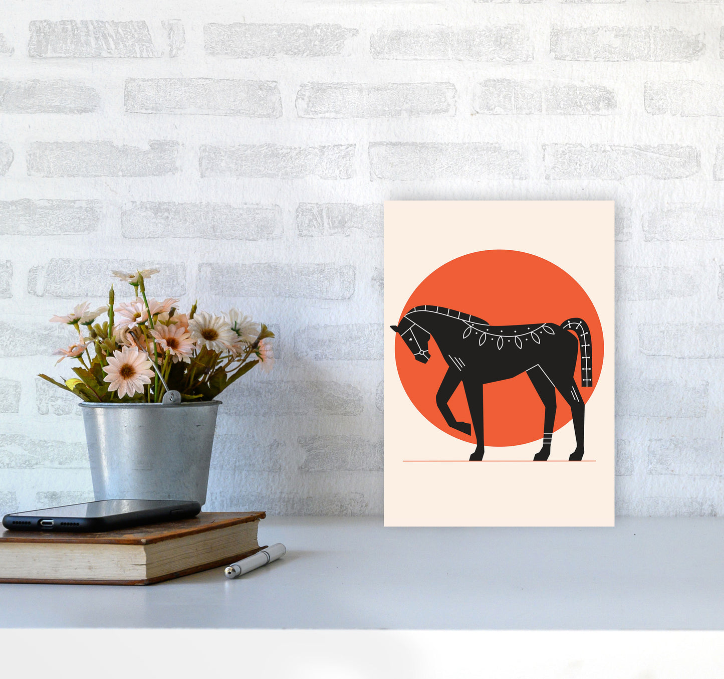 Proud Horse Art Print by Jason Stanley A4 Black Frame