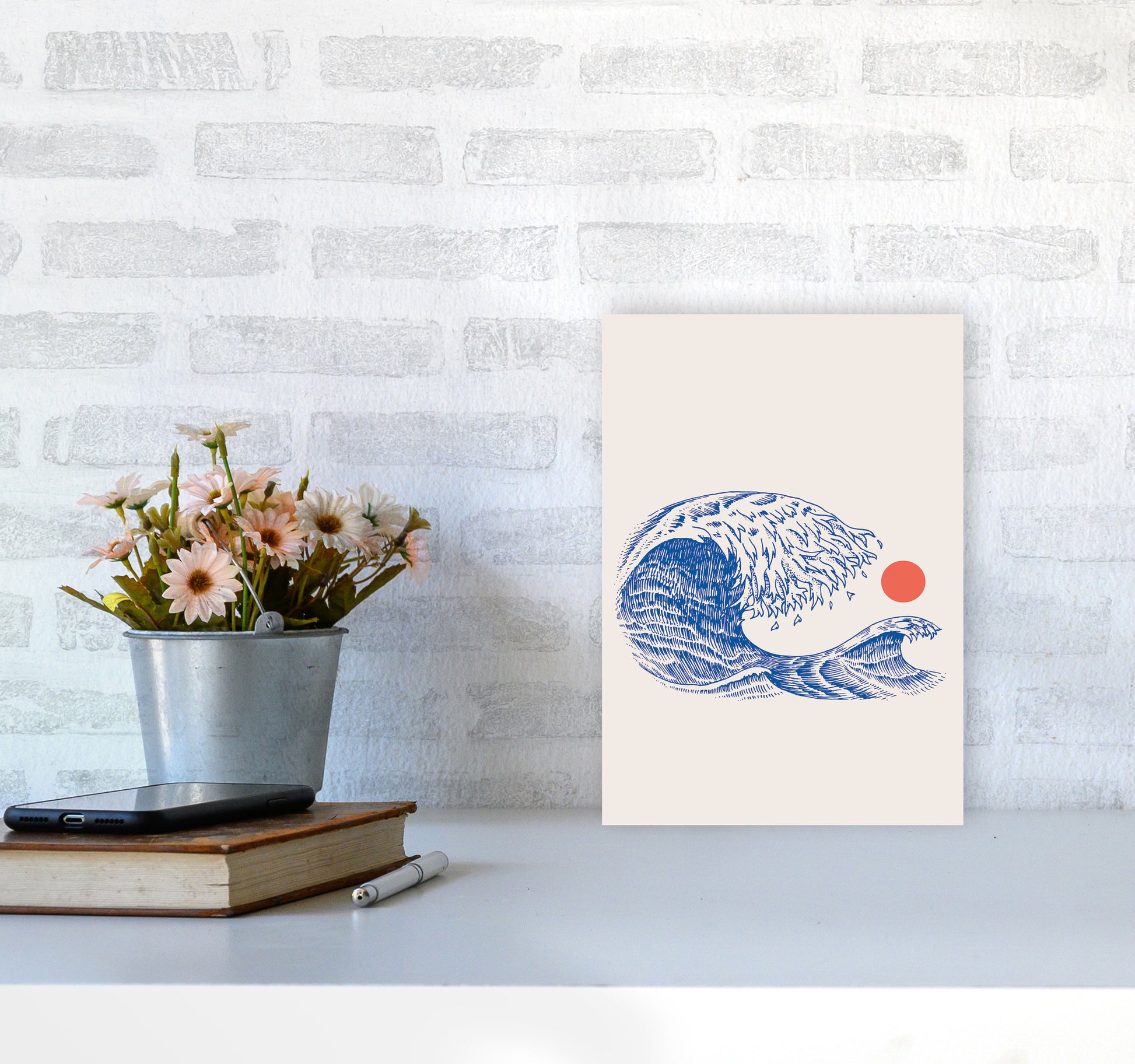 The Wave II Art Print by Jason Stanley A4 Black Frame