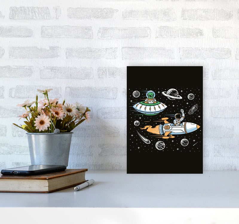 Space Rage Art Print by Jason Stanley A4 Black Frame