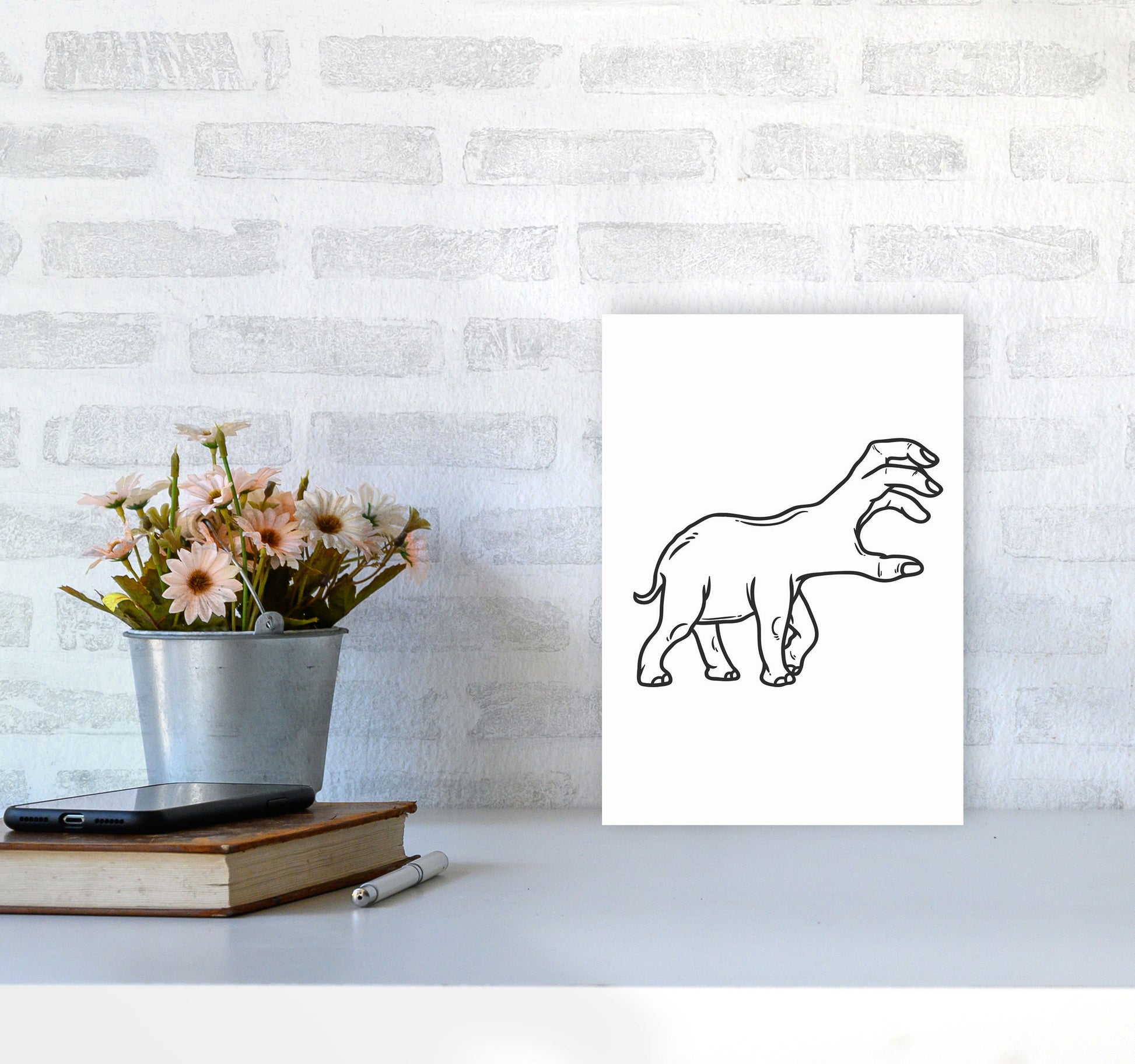 Hand-Head Art Print by Jason Stanley A4 Black Frame