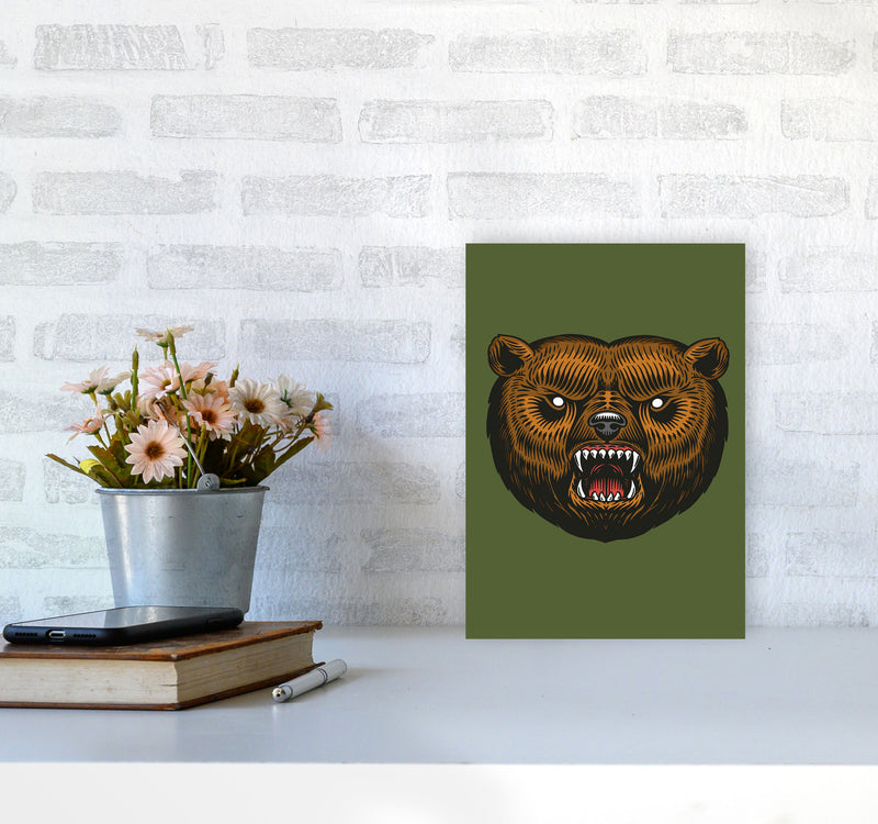 Ol Grizzly Art Print by Jason Stanley A4 Black Frame