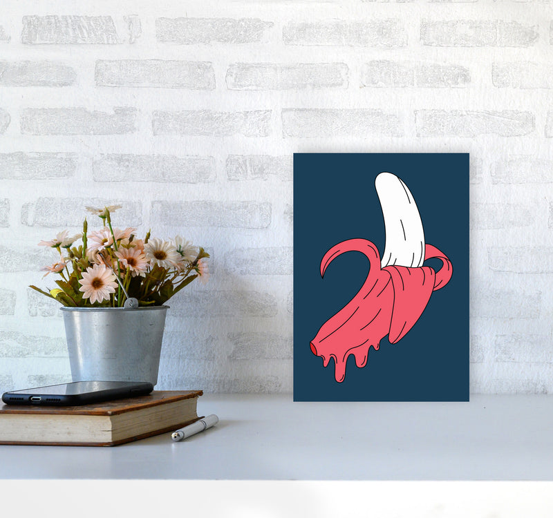 Melting Banana Art Print by Jason Stanley A4 Black Frame