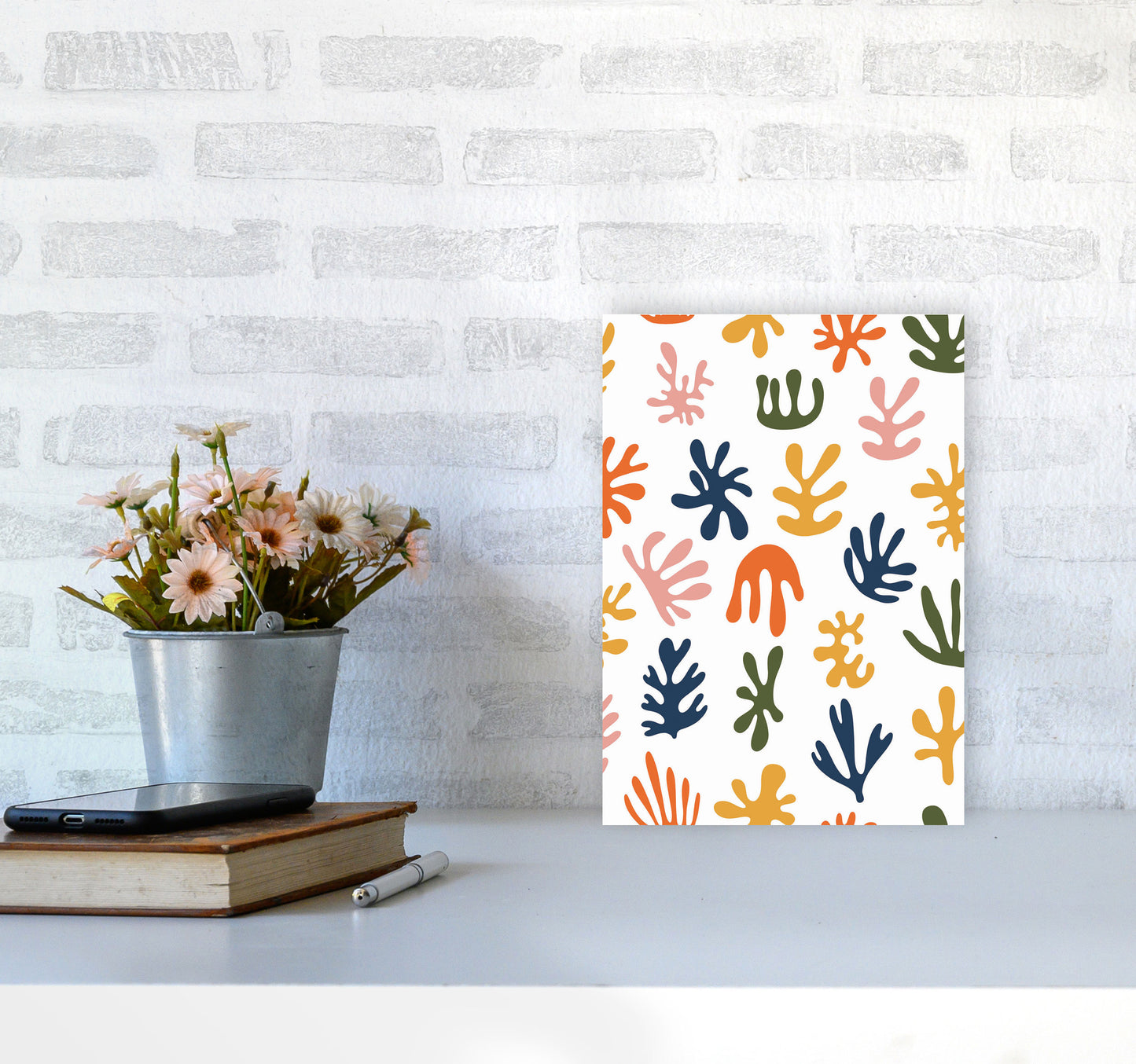 Minimal Abstract Algae IIII Art Print by Jason Stanley A4 Black Frame