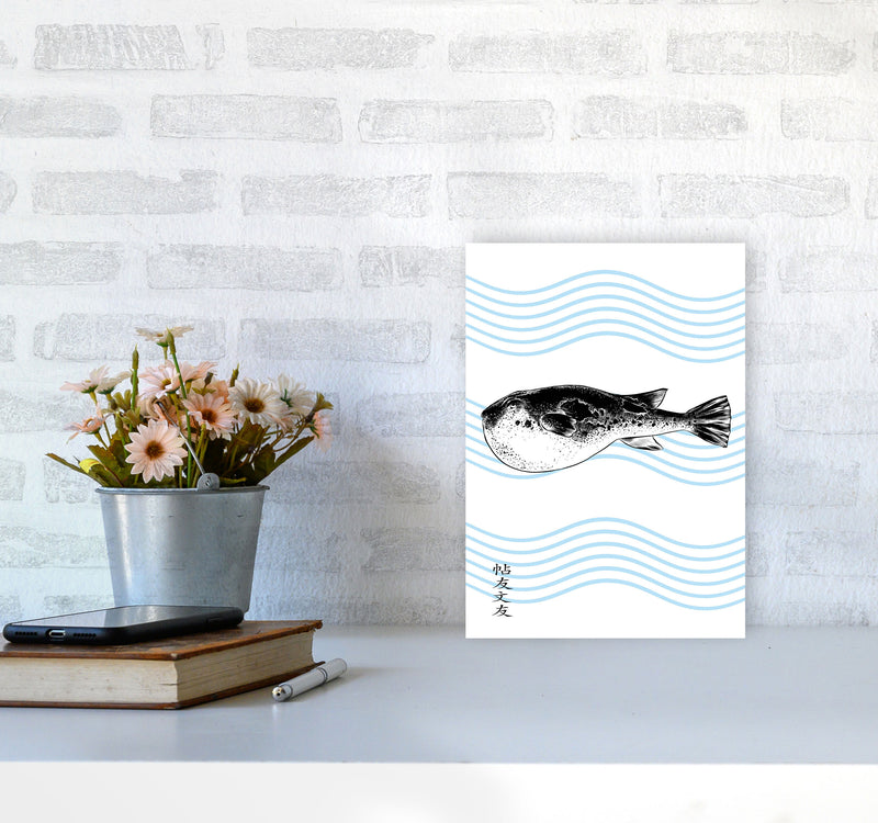 Fugu Art Print by Jason Stanley A4 Black Frame
