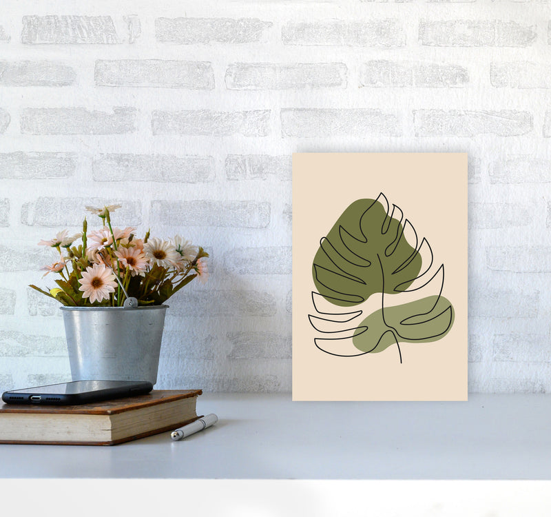 Abstract One Line Leaf Drawing II Art Print by Jason Stanley A4 Black Frame