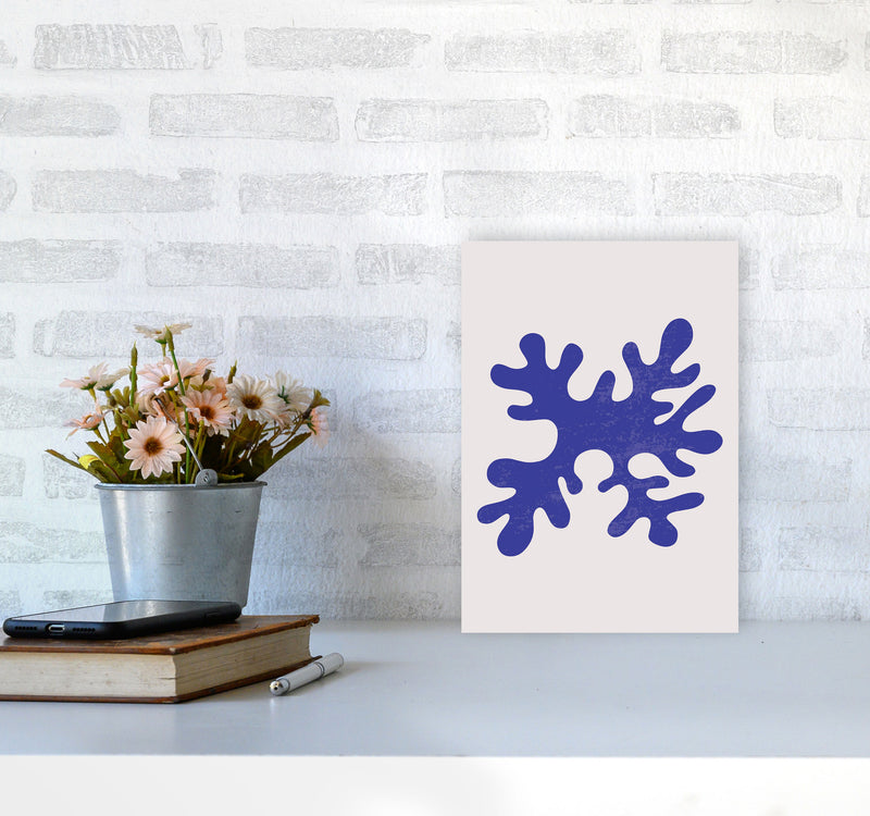 Abstract Blue Algae Art Print by Jason Stanley A4 Black Frame