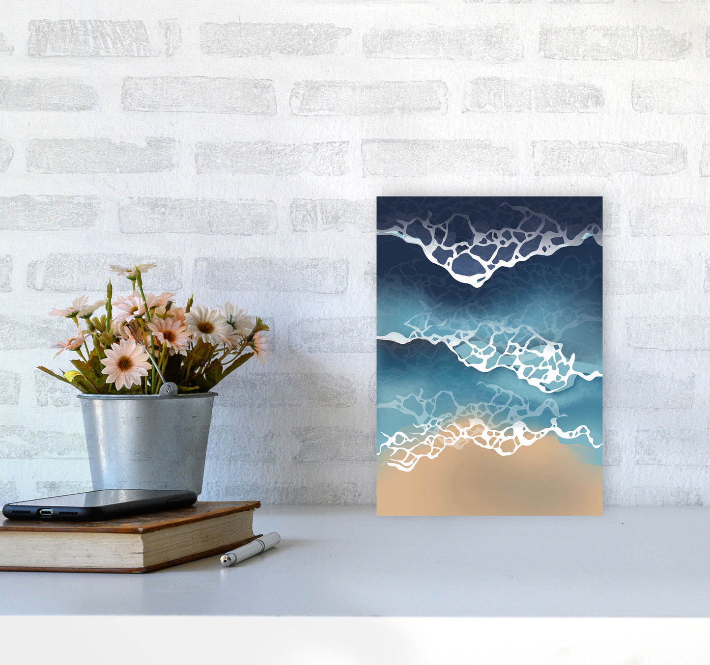 Ocean Waves Art Print by Jason Stanley A4 Black Frame