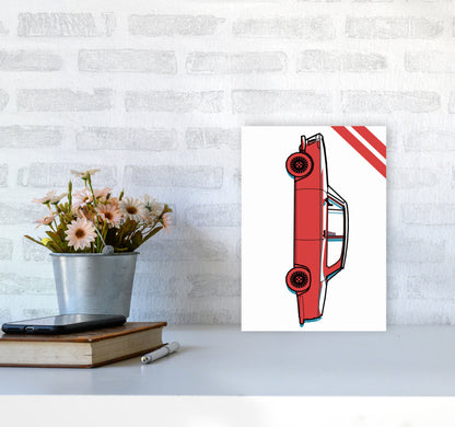 Red Car Art Print by Jason Stanley A4 Black Frame
