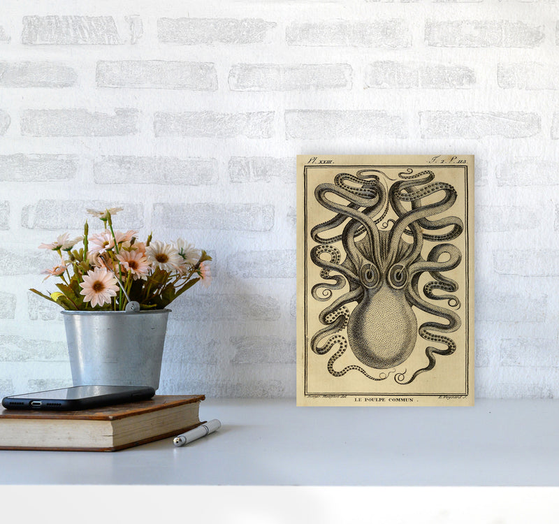 Vintage Octopus 2 Art Print by Jason Stanley A4 Black Frame