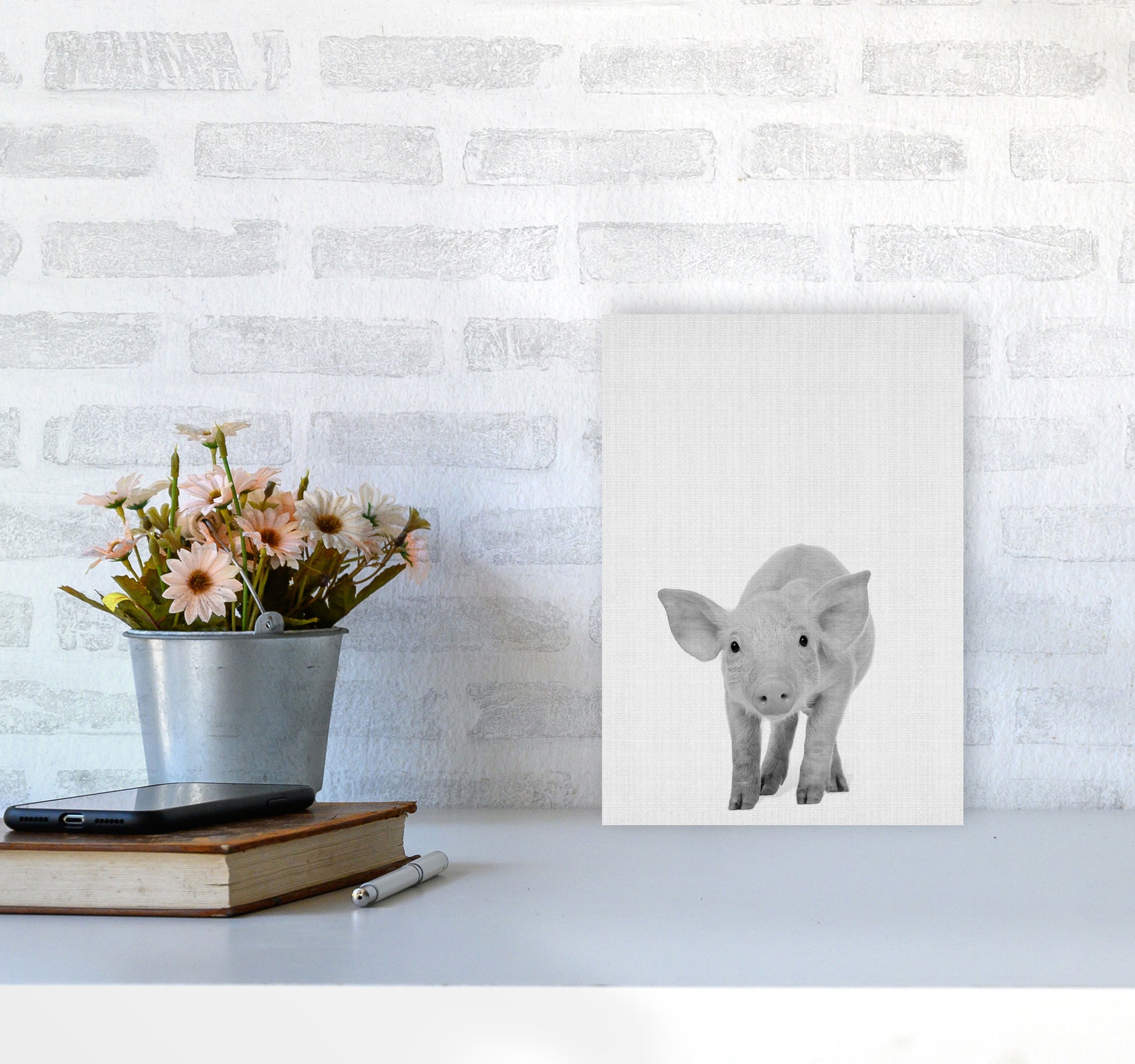 The Cutest Pig Art Print by Jason Stanley A4 Black Frame