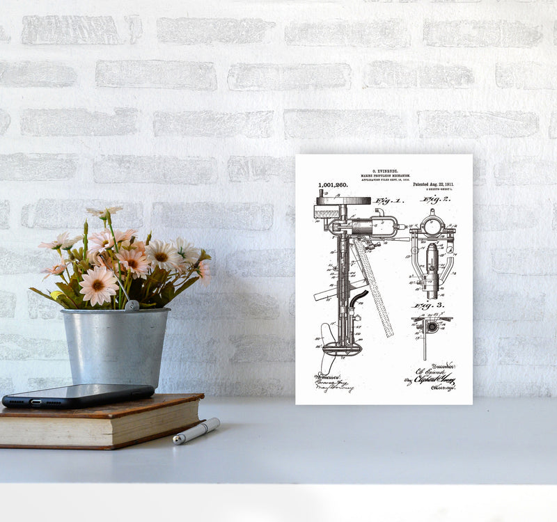 Outboard Boat Propeller Patent Art Print by Jason Stanley A4 Black Frame