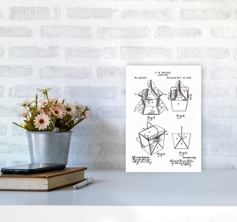 Chinese Take Out Box Patent Art Print by Jason Stanley A4 Black Frame
