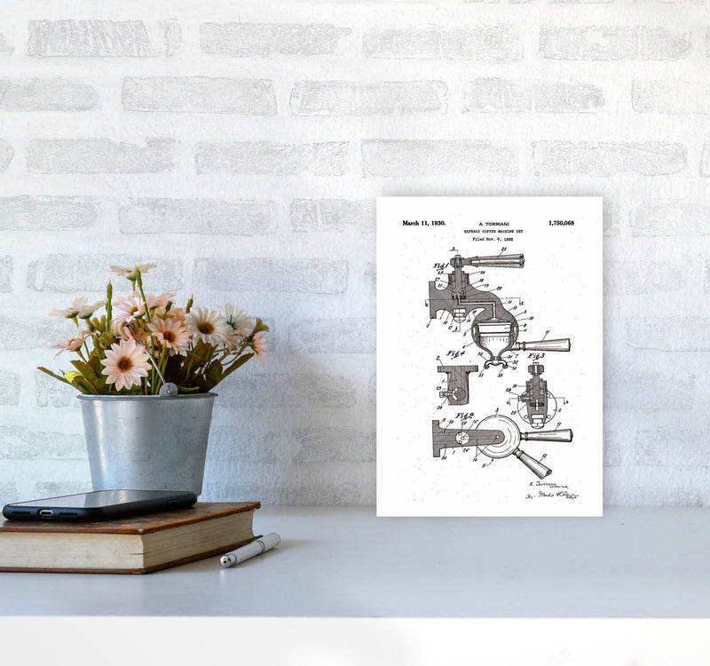 Espresso Coffee Machine Patent Art Print by Jason Stanley A4 Black Frame
