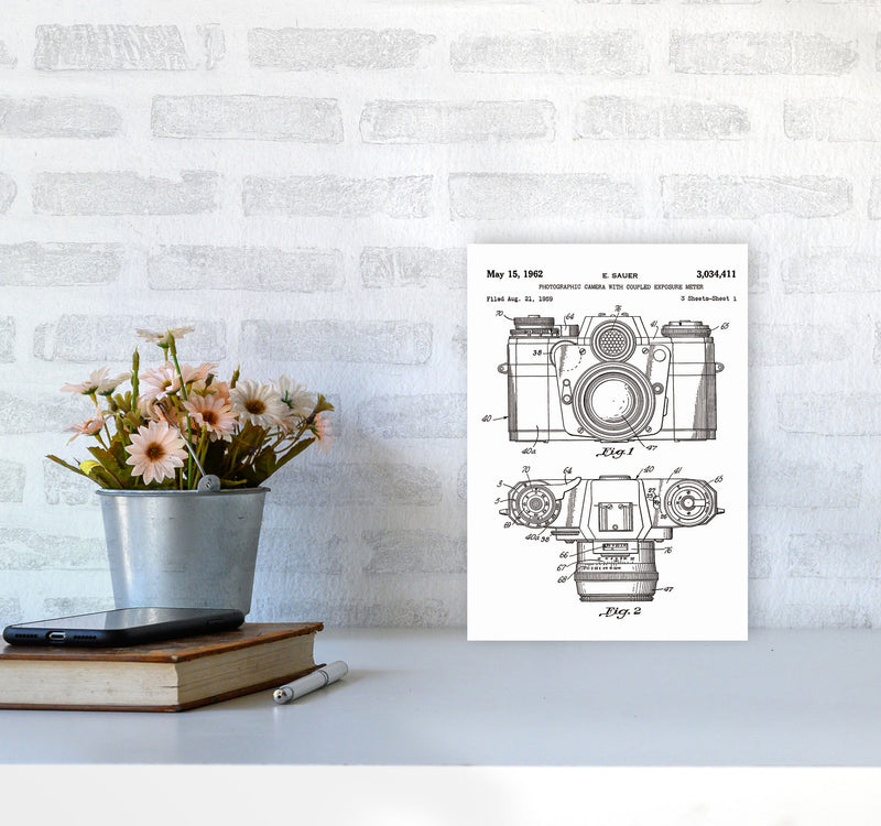 Photographic Camera Patent Art Print by Jason Stanley A4 Black Frame