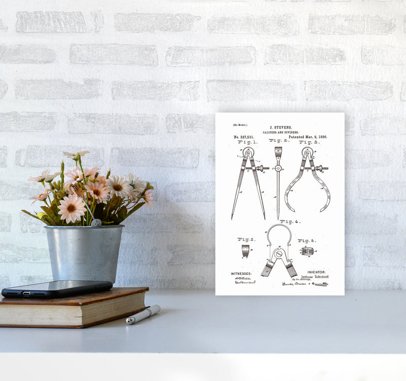 Calipers And Dividers Patent Art Print by Jason Stanley A4 Black Frame