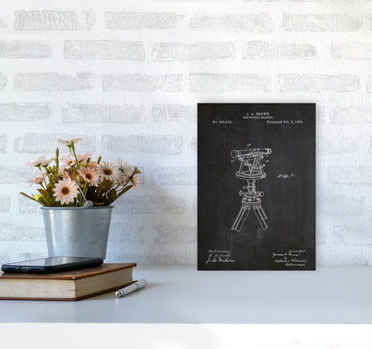Surveyor's Transit Patent Art Print by Jason Stanley A4 Black Frame