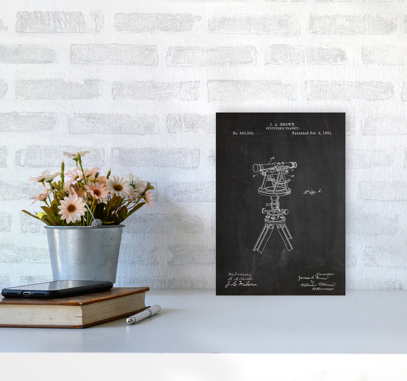 Surveyor's Transit Patent Art Print by Jason Stanley A4 Black Frame