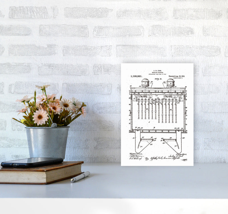 Bronzing Machine Patent Art Print by Jason Stanley A4 Black Frame