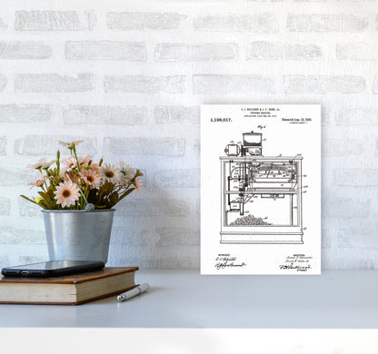 Popcorn Machine Patent Art Print by Jason Stanley A4 Black Frame