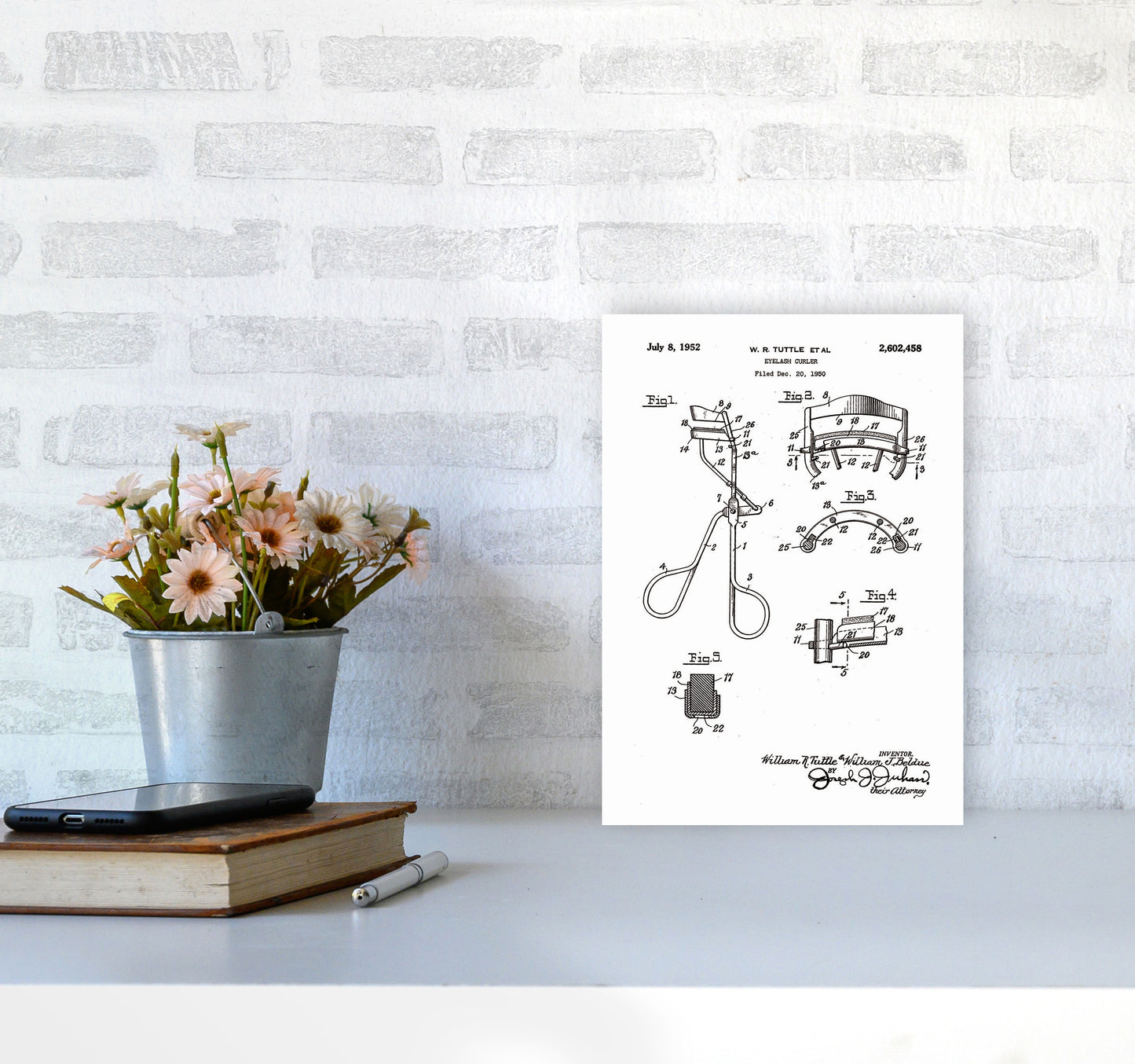 Eyelash Curler Patent Art Print by Jason Stanley A4 Black Frame