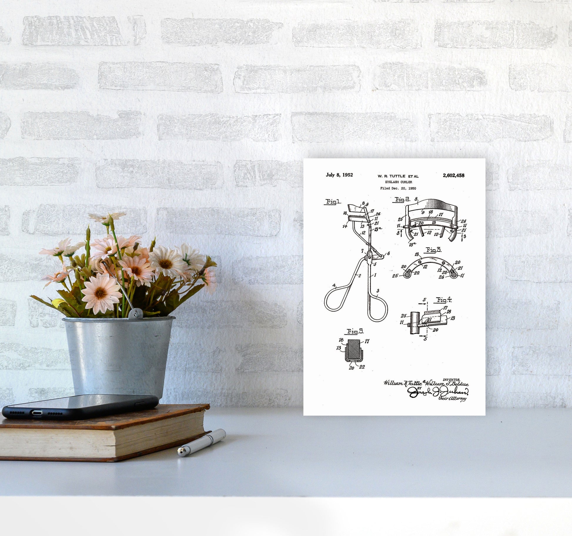 Eyelash Curler Patent Art Print by Jason Stanley A4 Black Frame