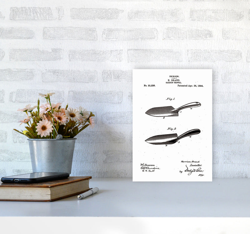 Garden Shovel Patent Art Print by Jason Stanley A4 Black Frame