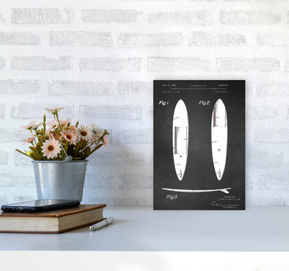 Surfboard Patent 1 Art Print by Jason Stanley A4 Black Frame