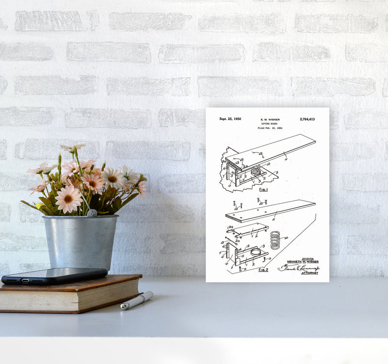 Diving Board Patent Art Print by Jason Stanley A4 Black Frame