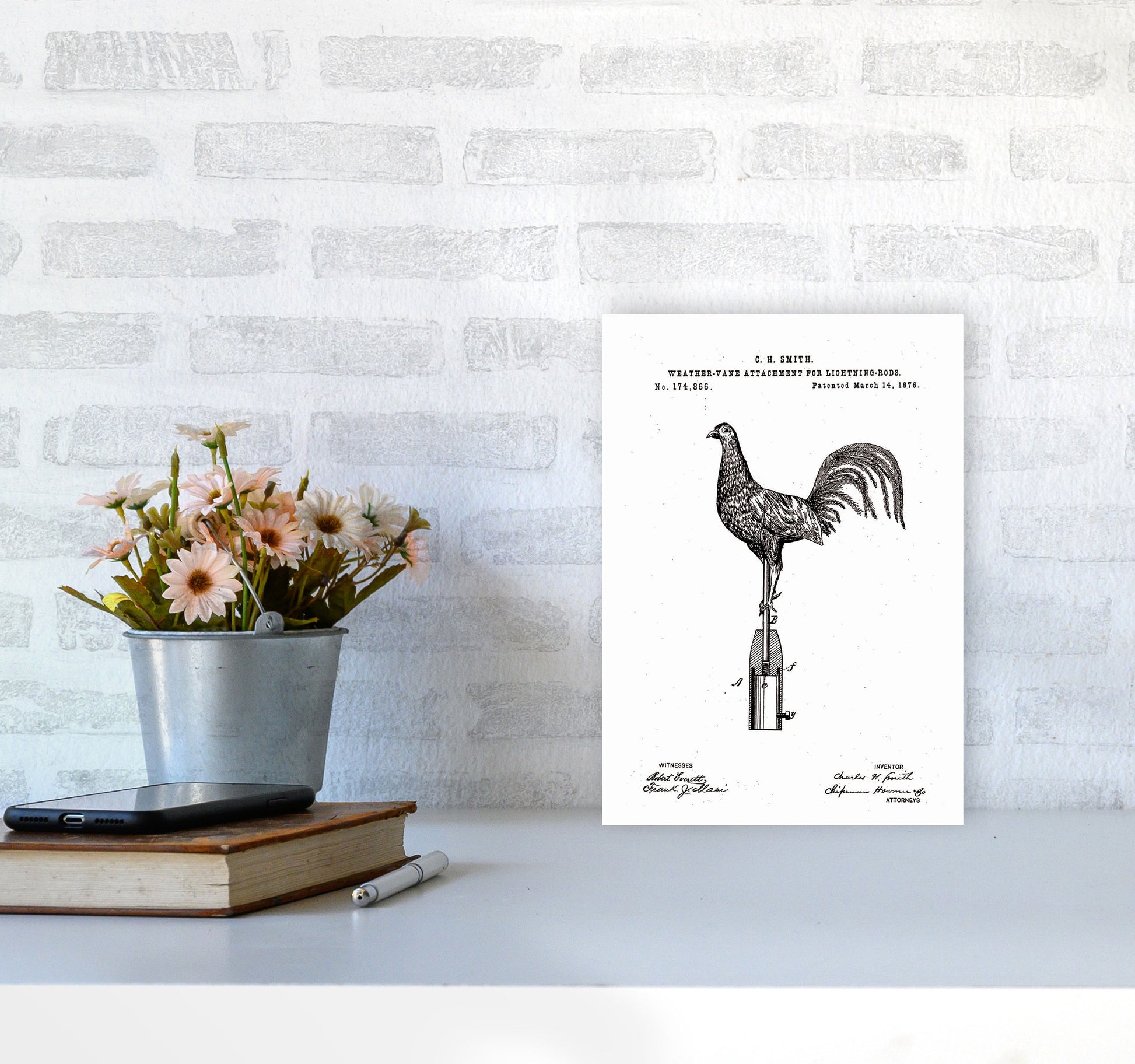 Weather Vane Patent Art Print by Jason Stanley A4 Black Frame