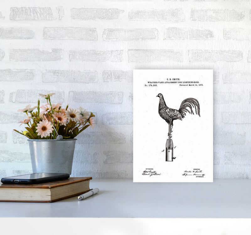 Weather Vane Patent Art Print by Jason Stanley A4 Black Frame