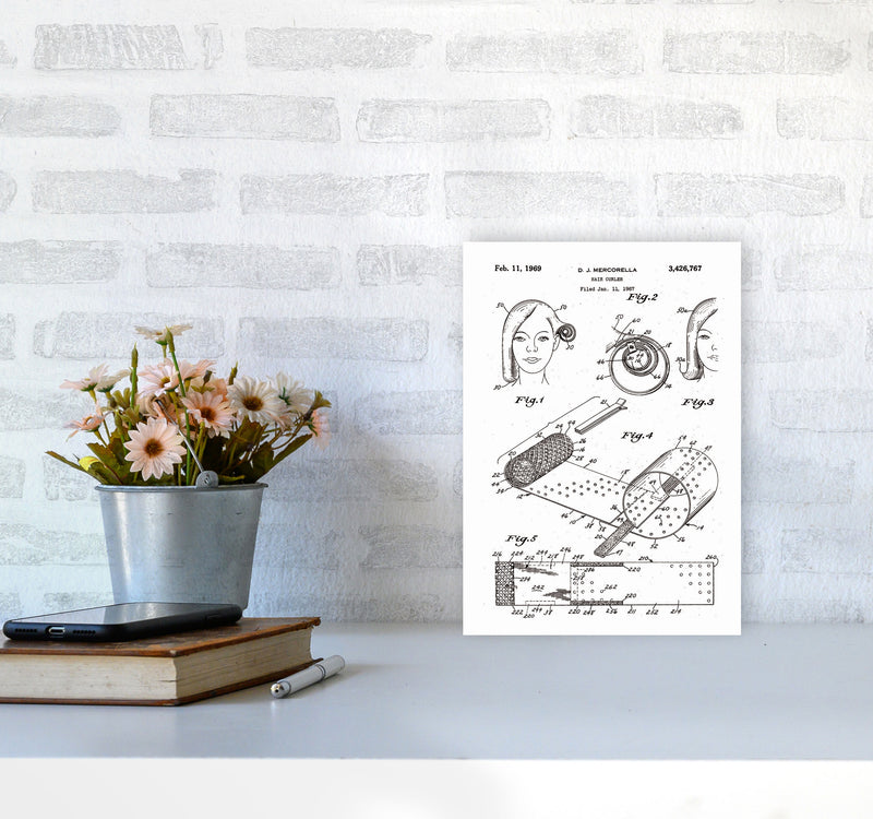 Hair Curler Patent Art Print by Jason Stanley A4 Black Frame