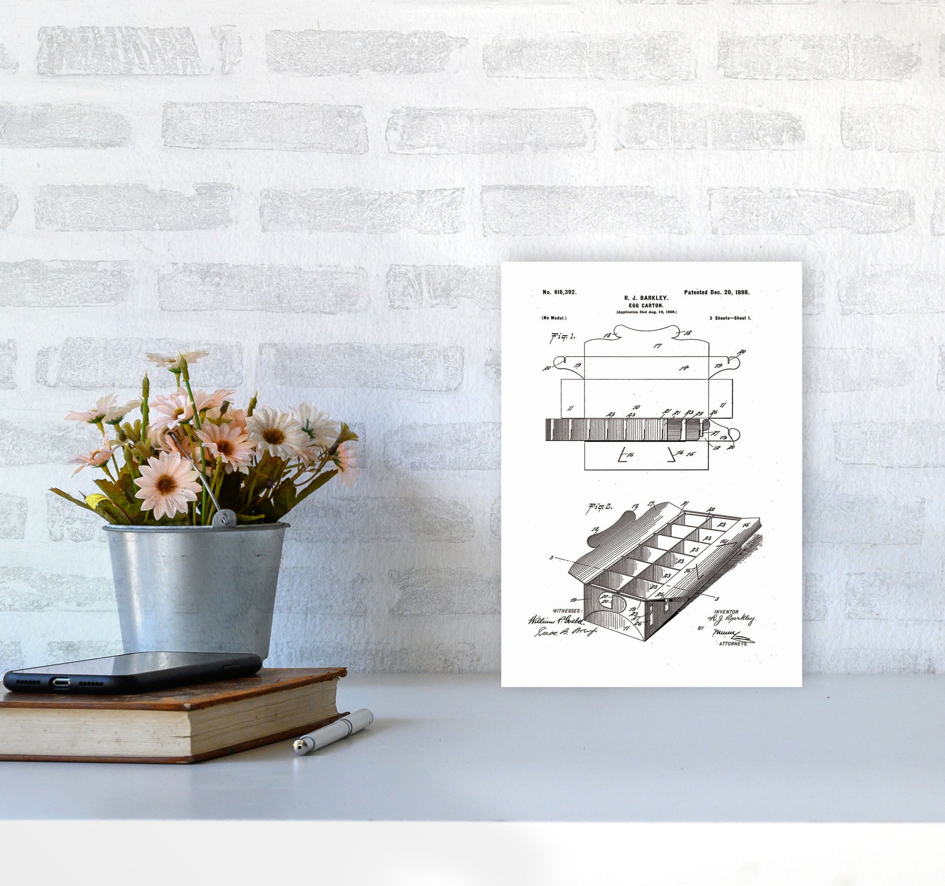 Egg Carton Patent Art Print by Jason Stanley A4 Black Frame