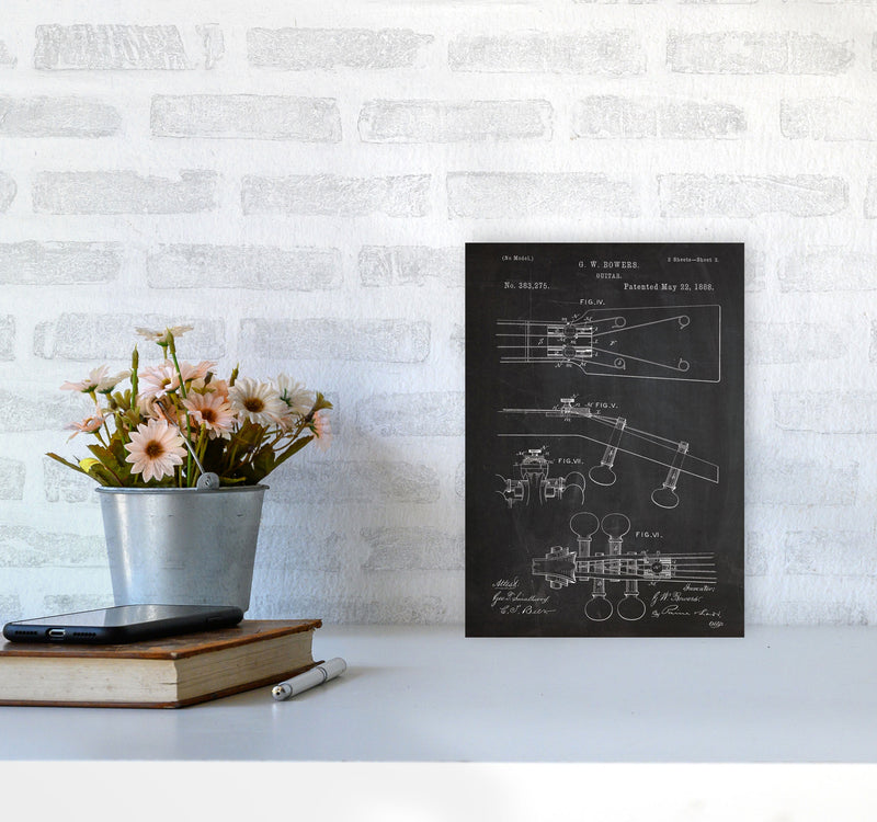 Guitar Neck Patent Art Print by Jason Stanley A4 Black Frame
