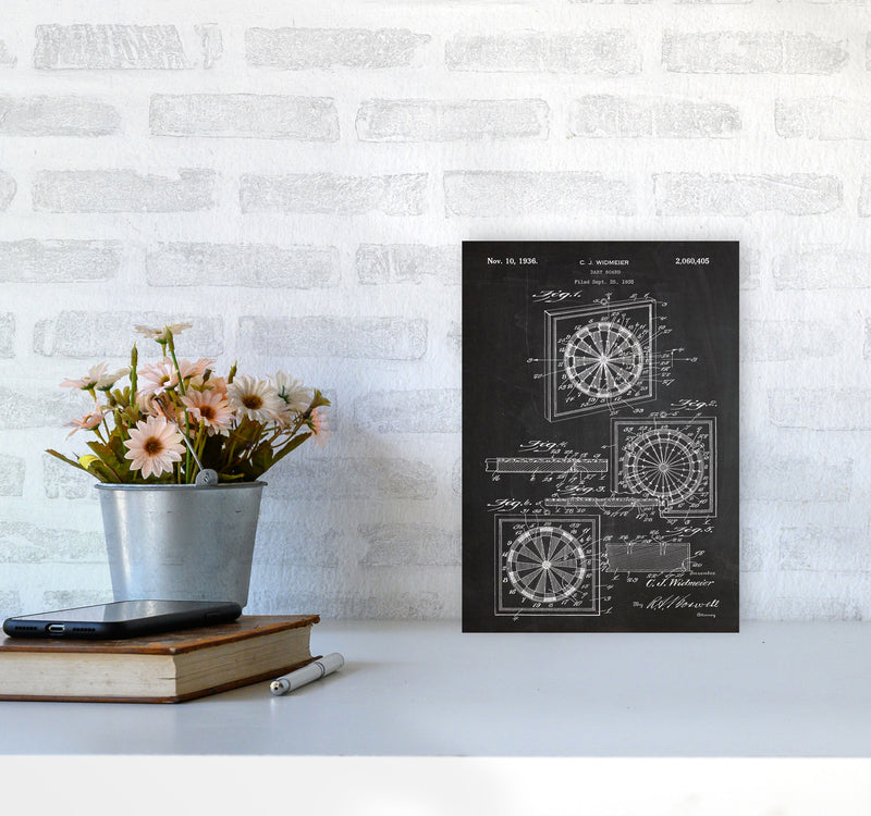 Dart Board Patent Art Print by Jason Stanley A4 Black Frame