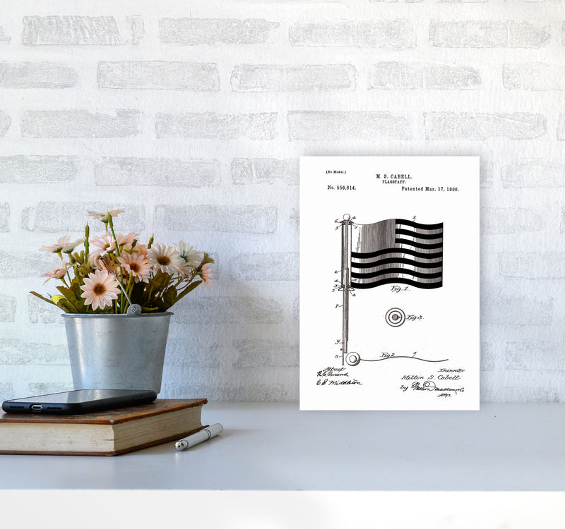 Flagstaff Patent Art Print by Jason Stanley A4 Black Frame