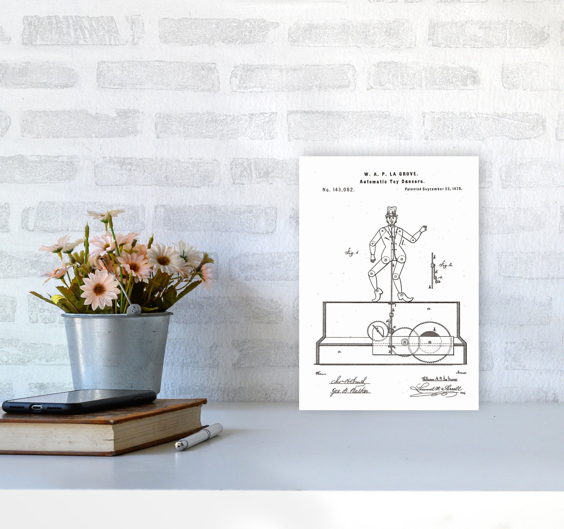 Toy Dancer Patent Art Print by Jason Stanley A4 Black Frame