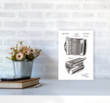 Accordian Patent Art Print by Jason Stanley A4 Black Frame