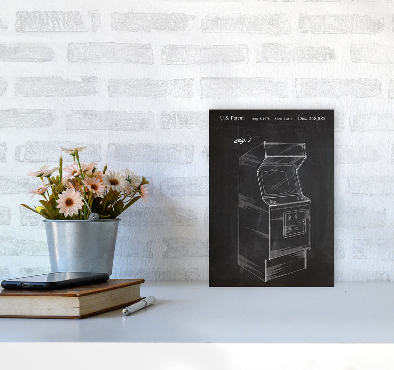 Arcade Game Patent Art Print by Jason Stanley A4 Black Frame