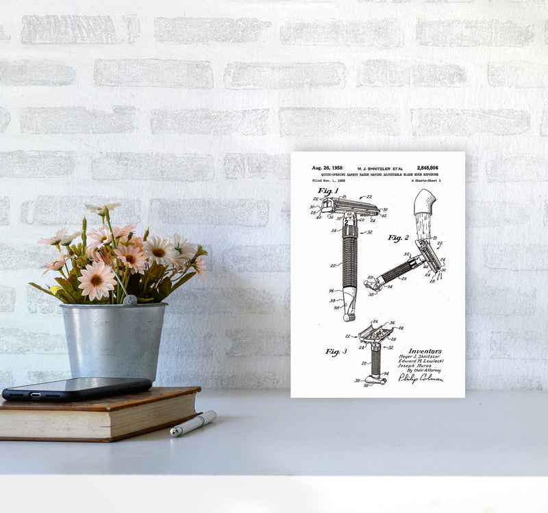 Razor Patent 2 Art Print by Jason Stanley A4 Black Frame