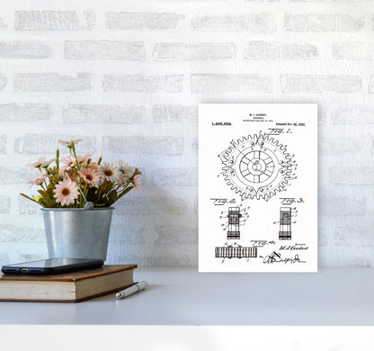 Cogwheel Patent Art Print by Jason Stanley A4 Black Frame