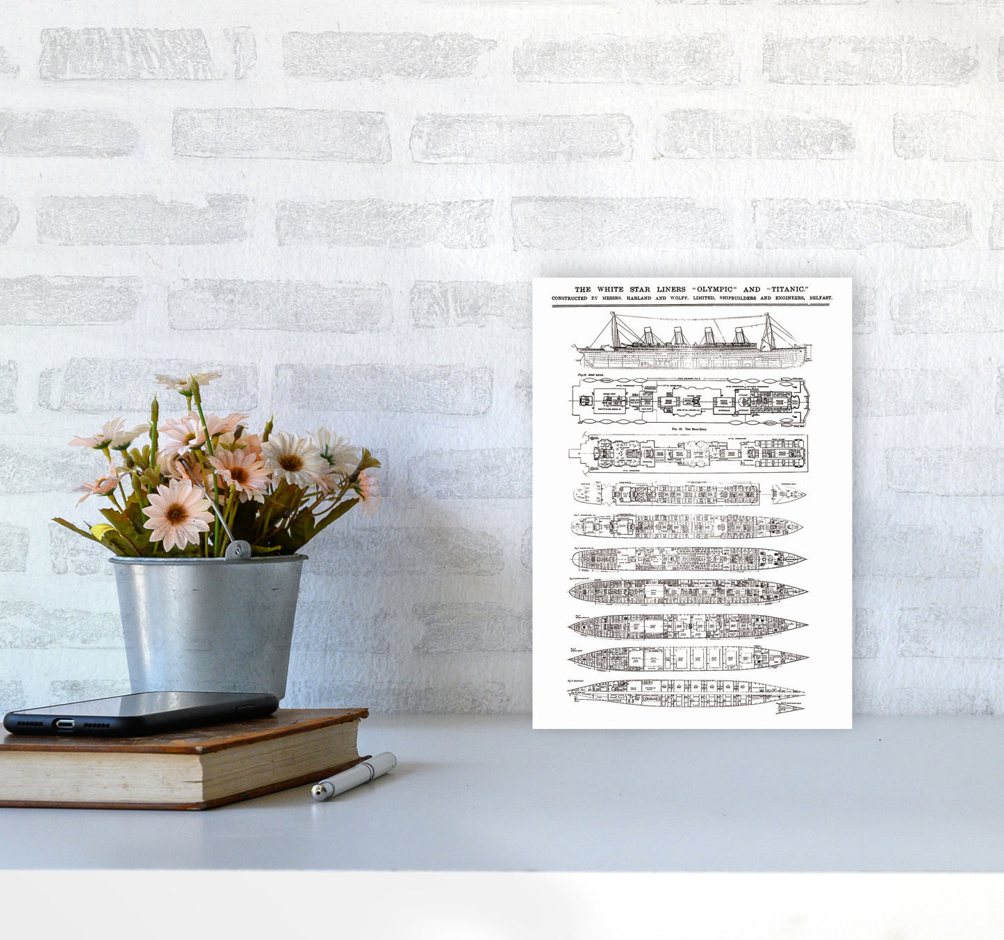 Titanic Patent Art Print by Jason Stanley A4 Black Frame