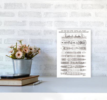 Titanic Patent Art Print by Jason Stanley A4 Black Frame
