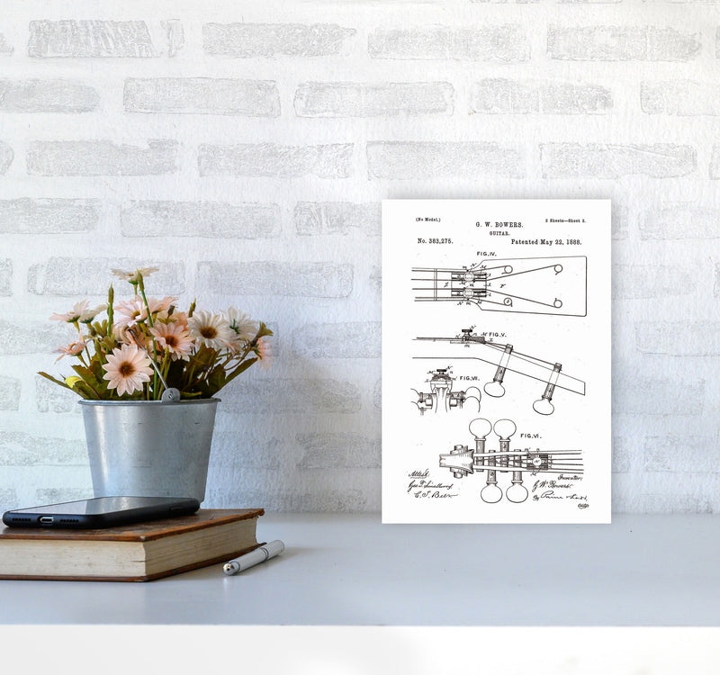 Guitar Patent Art Print by Jason Stanley A4 Black Frame
