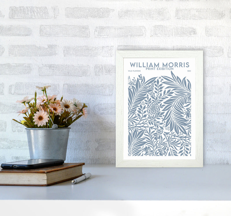 William Morris Print Exibition White Art Print by Jason Stanley A4 Oak Frame