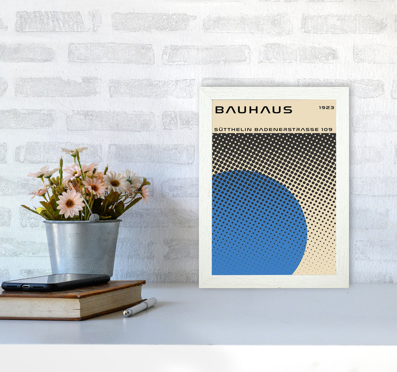 Bauhaus Geometric Blue Vibe II Art Print by Jason Stanley A4 Oak Frame