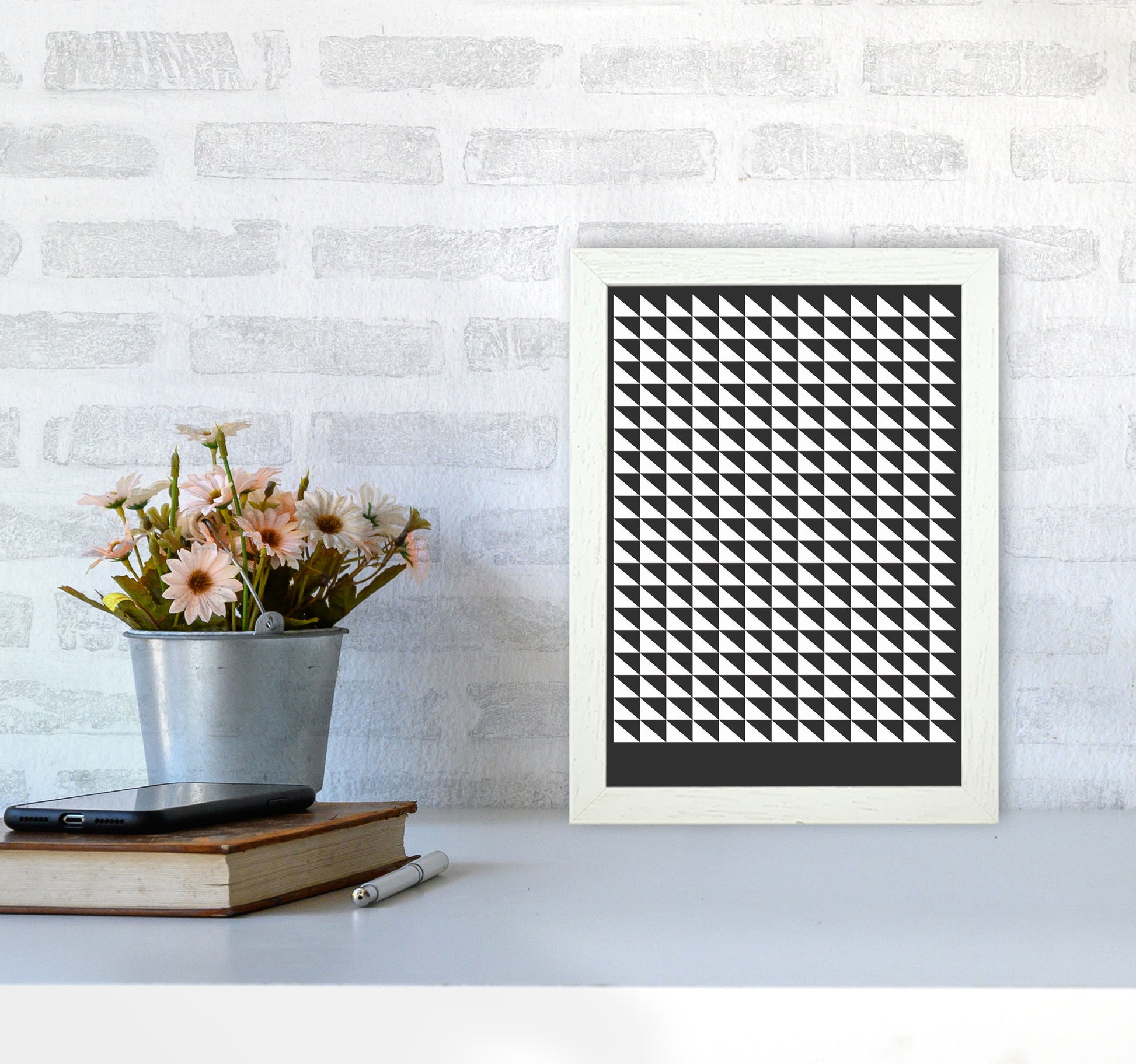 Minimal Geometric Series - 20 Art Print by Jason Stanley A4 Oak Frame