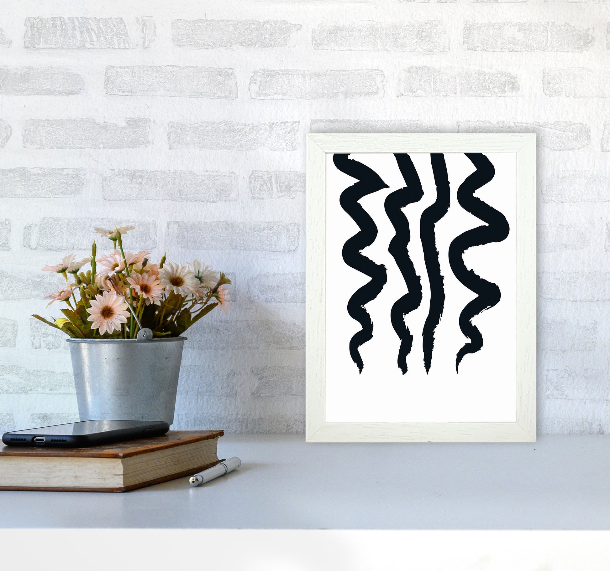 Minimal Geometric Series - 45 Art Print by Jason Stanley A4 Oak Frame