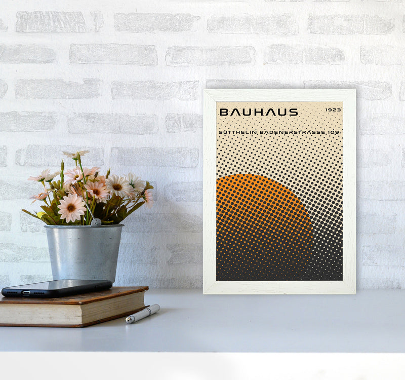 Bauhaus Geometric Yellow Vibe Art Print by Jason Stanley A4 Oak Frame