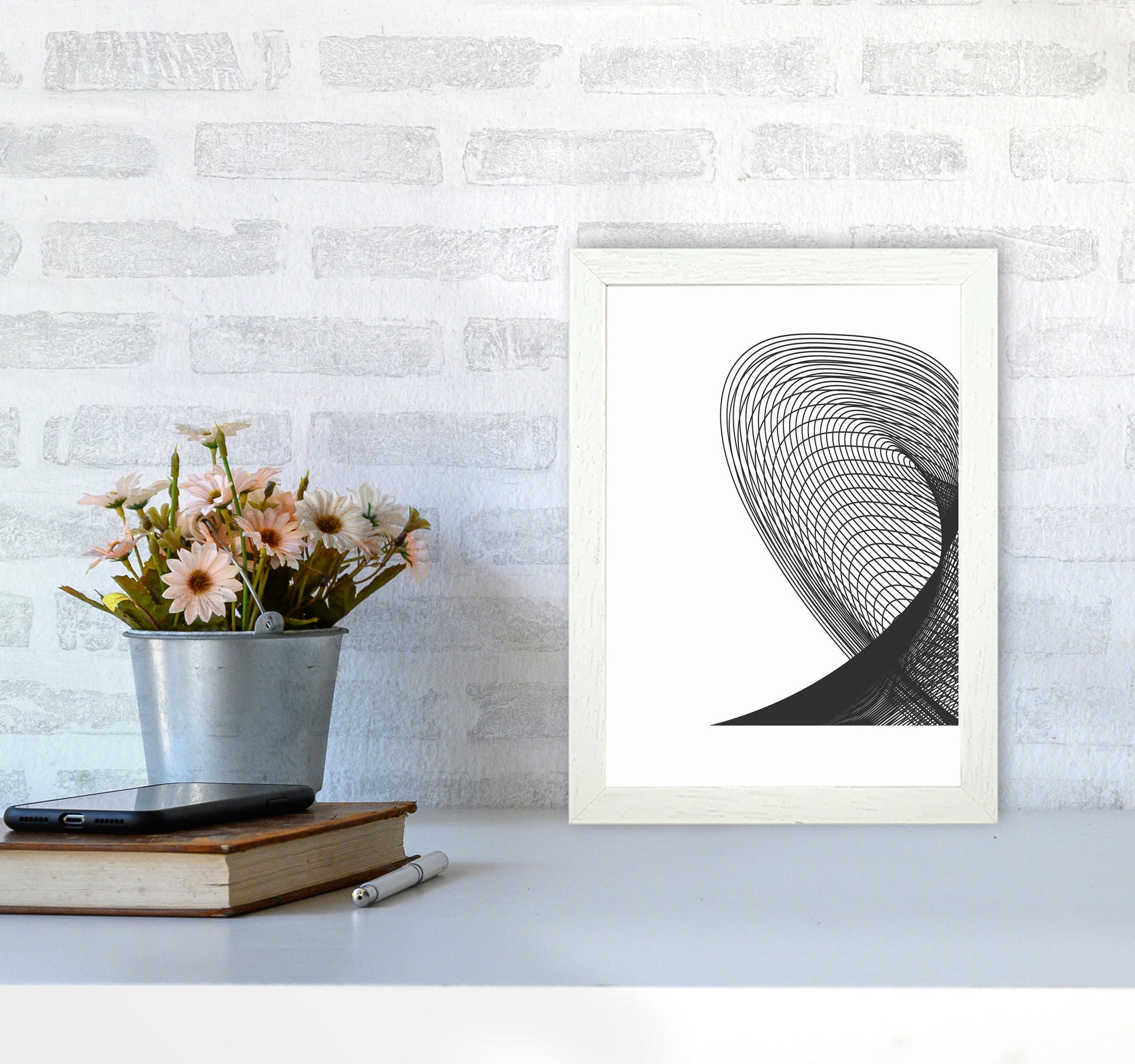 Minimal Geometric Series - 14 Art Print by Jason Stanley A4 Oak Frame