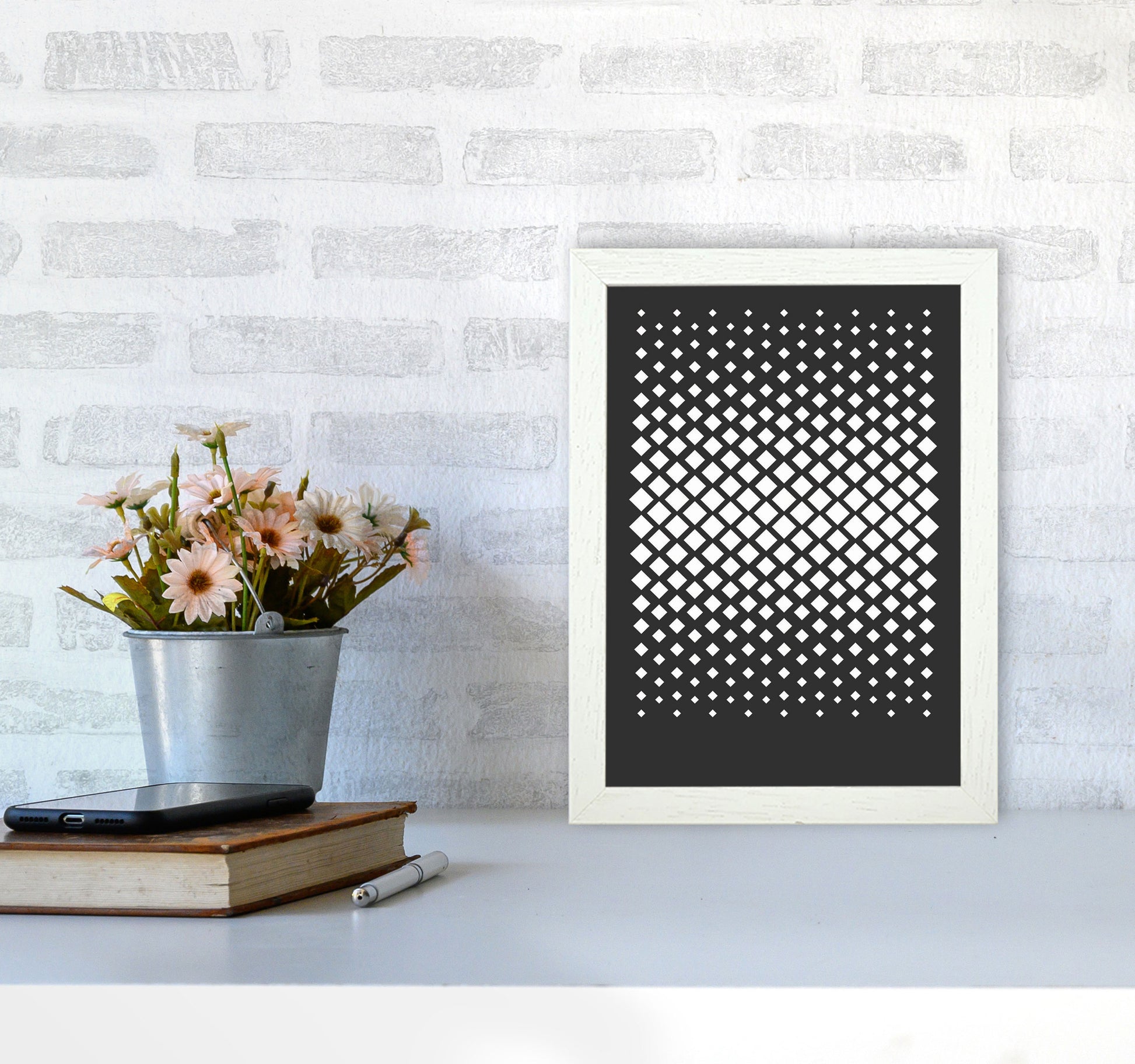 Minimal Geometric Series - 35 Art Print by Jason Stanley A4 Oak Frame